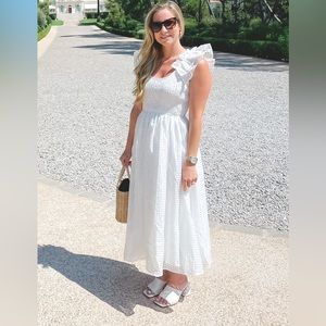 White periwinkle brand dress! So comfy! Perfect for bridal event, honeymoon !